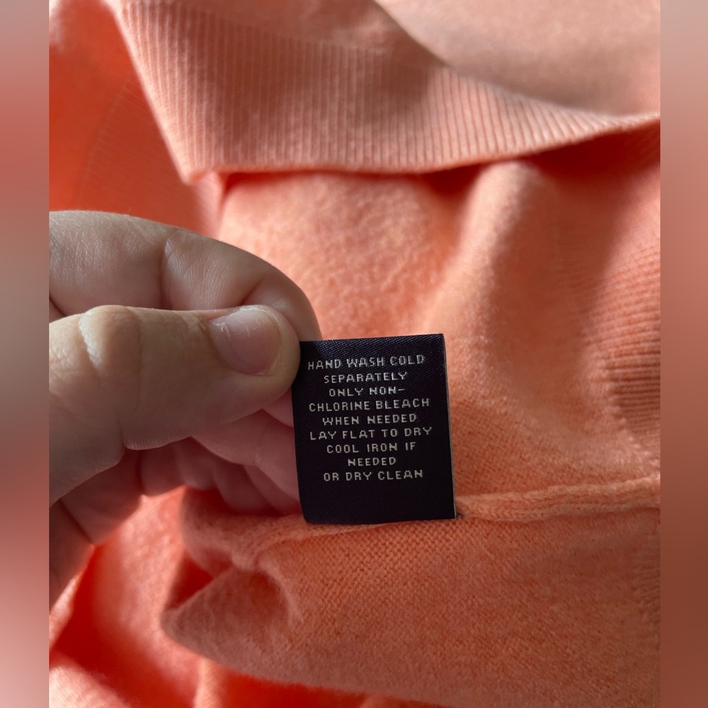 Hart Schaffner Marx Extra Fine Merino Wool Sweater women’s Large Coral orange - Picture 6 of 6